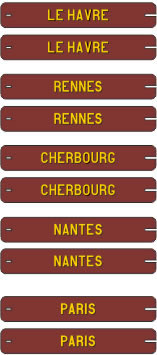 REE Modeles XB-019 - plates WEST Bordeaux PTT VB-018/019